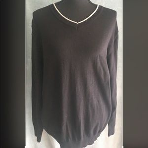 Mens Black Mocotono Vneck Sweater